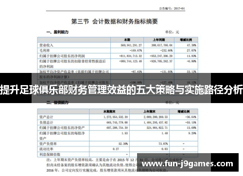 提升足球俱乐部财务管理效益的五大策略与实施路径分析